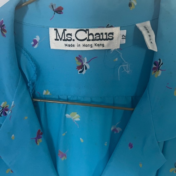 Ms. Chaus size 12, blue, patterned dress - Picture 5 of 6